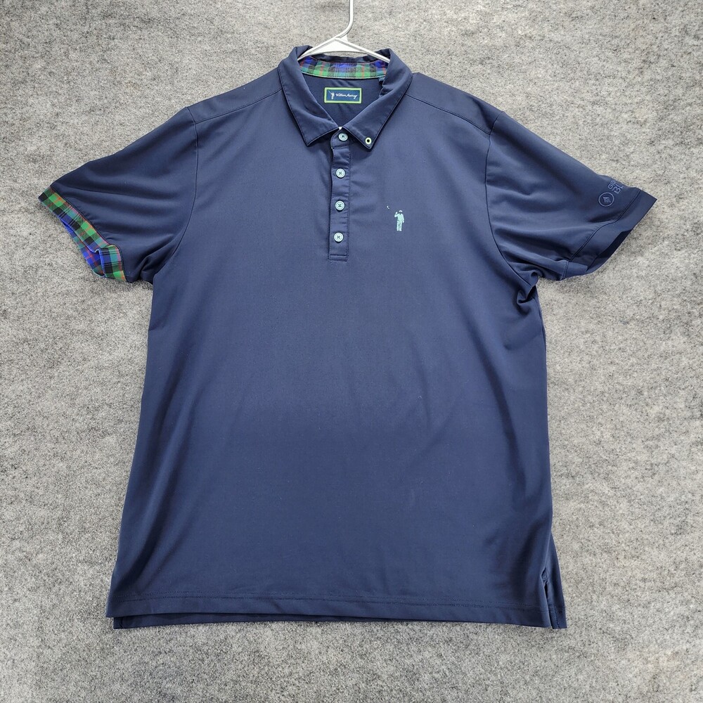 William Murray Polo Shirt Mens Large Short Sleeve Blue Golf Performance